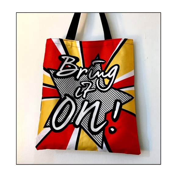 NWT "Bring it On!" Graphic Pop Art Tote Bag - Picture 7 of 7